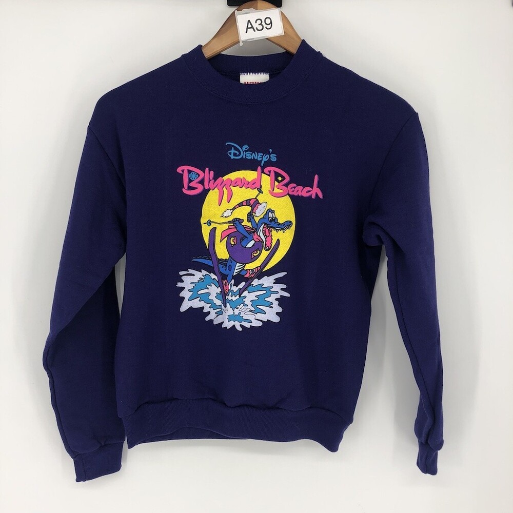 90's Blizzard Beach Mickey Inc Kids Purple Poly/Cotton Long Sleeve Sweatshirt LG